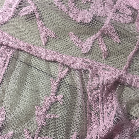 Bohemian Light Pink Lace Crochet Long Kimono - Picture 9 of 10